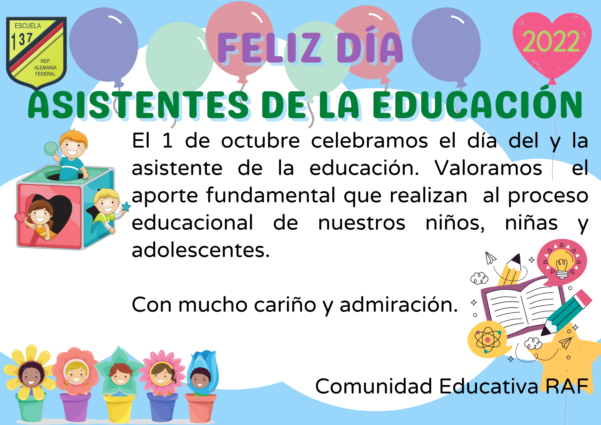 Día de Asistentes de la Educación Escuela República Alemania Federal